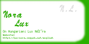 nora lux business card